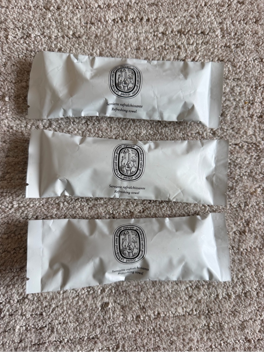 NEW Diptyque White Refreshing Towel Pack - set of 3